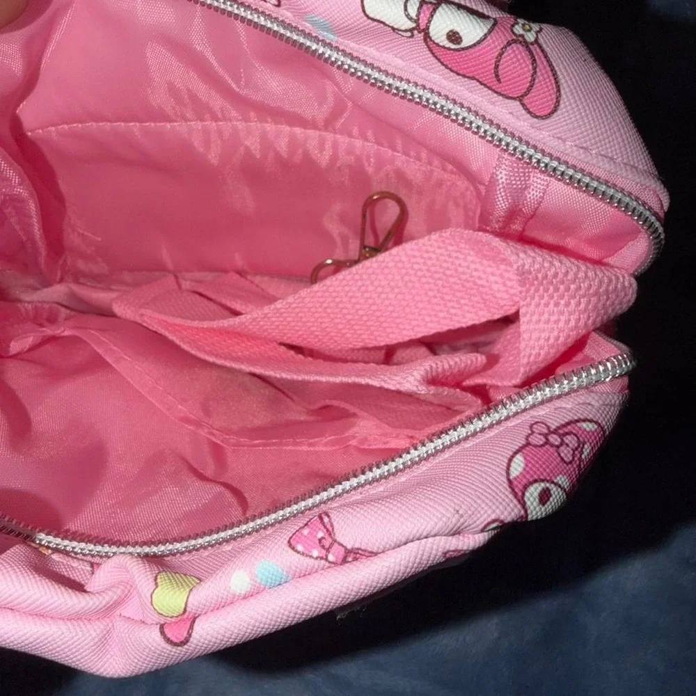 My Melody pink backpack and makeup mirror set
